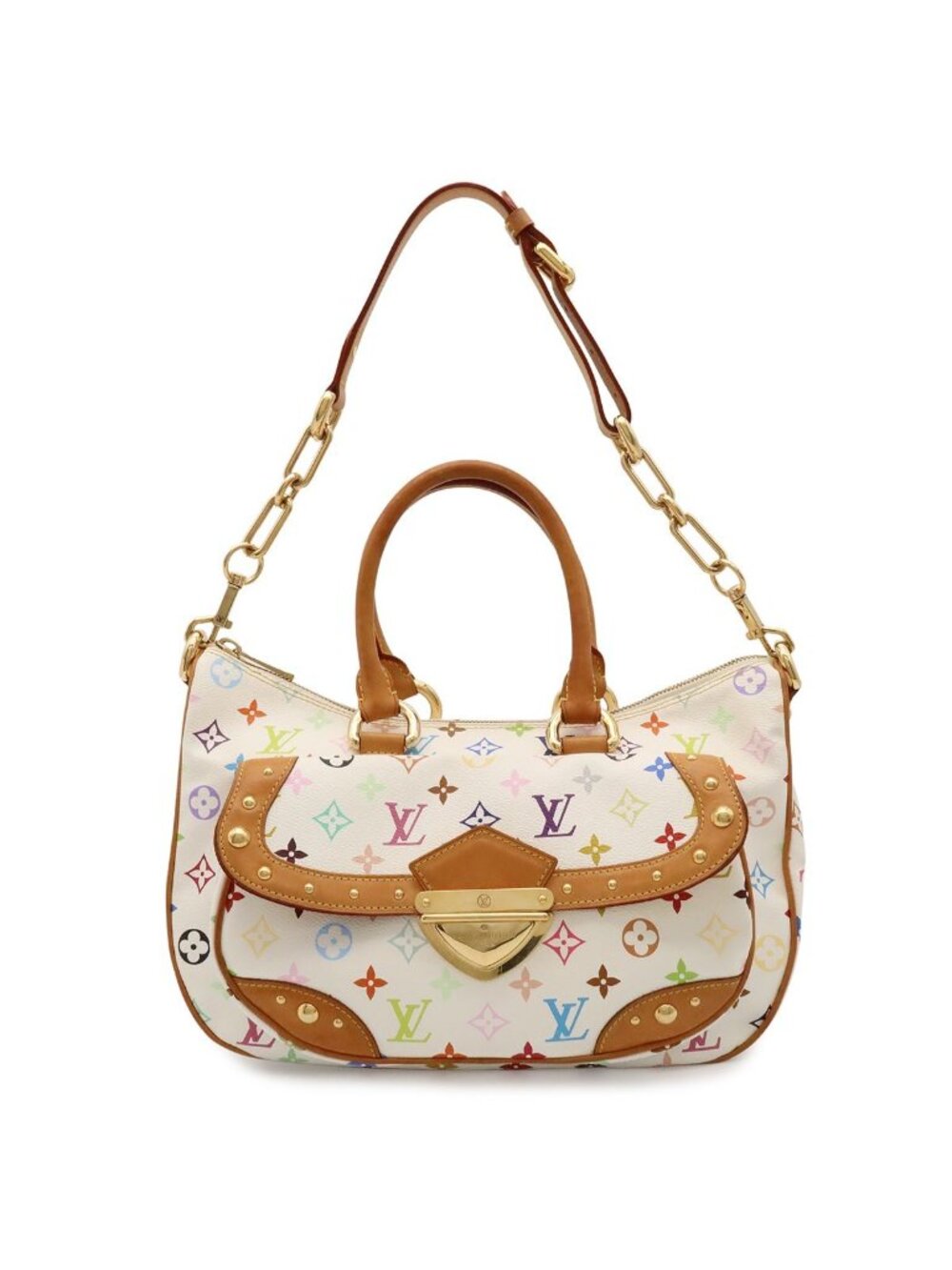 Louis Vuitton Monogram Multicolor Rita 2-Way Shoulder Bag Chain Blanc White